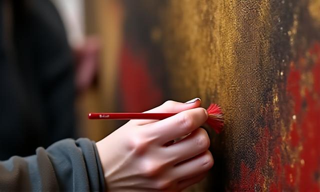 Art restorer at work